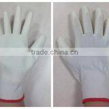 DDSAFETY 13 Gauge White Nylon Liner Knit Wrist Glove White PU Coated White Nylon Glove thumbnail-3