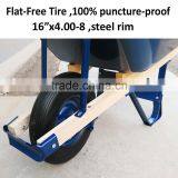 America 6cuft Metal Wheel Barrow With Wooden Handles thumbnail-2