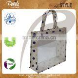 See Through PVC Indian Bags With Jute Sides - Made From Thick PVC & Laminated Jute thumbnail-1