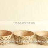 Round Decorative Bamboo Salad Bowl thumbnail-1