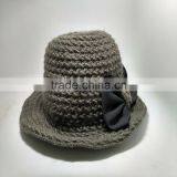 Korean Big Bow Winter Knitting Wool Hat Outdoor Leisure Hat thumbnail-2