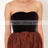 Tulle Strapless Black Velvet Fabric Tulip Skirt Private Party Cocktail Dress Evening Gown 2016 HSD5607 thumbnail-4