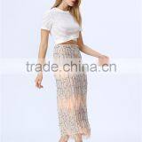 Latest Ladies Elegant Fashion Beautiful Party Skirt Sequin Beading Embellishment Skirt Long Skirt thumbnail-3