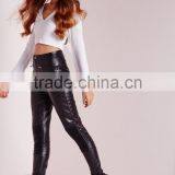 New Design Black Faux Leather Biker Pants Cheap Price thumbnail-2