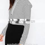 New Style Lady Bulk Stripe Cropped Sweatshirts Two Colors thumbnail-3