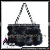 CX-H-11B Wholesale China Women Real Rabbit Fur Ball Fashion Bag thumbnail-3