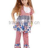 Wholesale Baby Ruffle Bloomers Baby Double Ruffle Shirt Ruffle Bottom Pants thumbnail-1