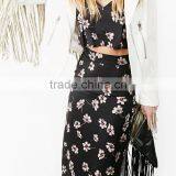 MGOO Brand Design Fashion Women Long Skirts China Chiffon Maxi With Floral Black Long Skirt 15146A916 thumbnail-4