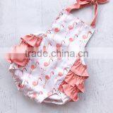 Baby Girls Pink Flamingo Romper Kids Ruffle Bubble thumbnail-1