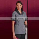 100% Polyester Stylish Cut and Variety of Colors Short Sleeve Housekeeping Uniform Set thumbnail-2