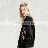 Buy Wholesale Price Nice Embroidered Satin Pink Black Jackets for Ladies thumbnail-2