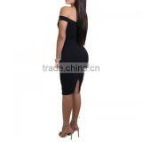 China Guangzhou Clothing OEM One-piece Dress Back Split Tight One-piece Dress thumbnail-3
