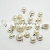 Wholesale Cheap 8mm-18mm White Clothing Plastic Rhinestone Fashion Pearl Button For Sweater thumbnail-3