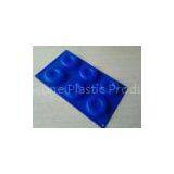 Durable 6 Cups Disc Blue Silicone Baking Moulds With Debossed / Embossed Logo thumbnail-1