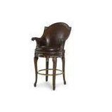 Luxury  Europe style Real Leather Custom Furniture Bartall stool with back