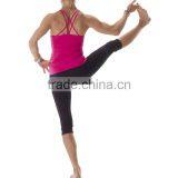 Wholesale Cotton Spandex Pink Custom Women Stringer Tank Top thumbnail-2