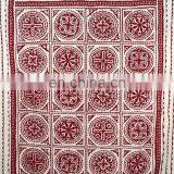 Indian Wholesaler Gold Member Hot Selling Maroon Cut Work Applique Kantha Quilt thumbnail-2