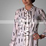 Modern Dubai Style Kebaya Shirt Islamic Dress Abaya Muslim Shirt Long Printing Abaya For Office Lady Latest Burqa Design thumbnail-3