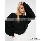 Ladies Soft Crewneck Textured Design Sweatershirt thumbnail-2