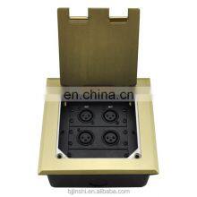 Golden Brushed Stainless Steel Electrical Floor Power Data Mounted Outlet Socket Box thumbnail-4