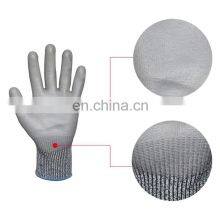 Cut Resistant HDPE Coated Gloves ANSI Level 5 Cut Resistance PU Palm Coated Mechanical Working Gloves For Glass Handling thumbnail-3