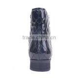 Comfort Woman Low Heel Boots Half Shiny Upper Female Zipper Ankle Boots for Women thumbnail-5