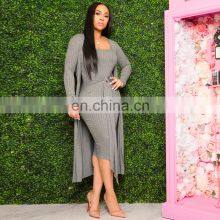 Cross-border Fashion Sexy Suit 2021 New Pit Strip Long-sleeved Trendy Cloak Suspender Skirt Two-piece Suit thumbnail-5