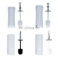 New Long Handled Bathroom China Chrome Stand Head Lid Cleaner Cheap Custom White Bowl Cleaning Set Holder Ceramic Toilet Brush