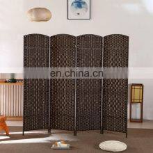 4/6/8 Panel Paper Rope Weaving Screen Home Fashion Diamond Weave Fiber Room Divider Paper Rope
