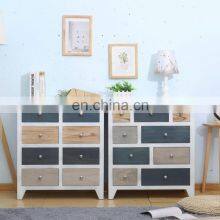 Simple Modern Colorful Wood Chest of Drawers Assembled Living Room Cabinet thumbnail-1