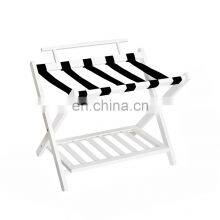 Wall Saver Wood Folding Baggage Rack With Shelf (White Wall Saver) thumbnail-1