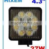 27W LED Work Light, Epistar LEDs Work Light, Offroad Driving Light,square Looks