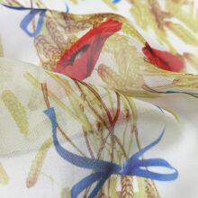 Customized Design Digital Spandex Printed White 100% Satin Fabric Cotton thumbnail-2