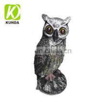 Solar Powered Motion Activated Plastic Owl Artificial Owl to Scare Birds 360 Rotating Head Bird Deterrent Owl Decoy
