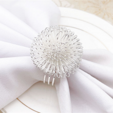 Factory Wholesale Handmade Wire Ball Napkin Ring Bayberry Shape Metal Circle For Party thumbnail-3