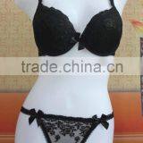 2016 Sexy Tranparent Printing Mesh Padded Cup Bra Panty Sets for Women thumbnail-1