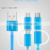 Copper Core 2-in-1 Micro USB and USB C Leather Cable thumbnail-2