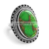 Heart To Heart Green Copper Turquoise 925 Sterling Silver Ring
