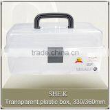 3 Layer 330mm Transparent Tool Box for Home/medical/tool Reserving Use