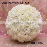 Wholesale Ivory Fabric Decorative Artificial Flower Ball for Wedding Decoration( MWB-002) thumbnail-1