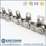 Heat-resistant stainless steel roller chain 40SS with WA1 Attachments