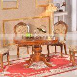 Round Shape Wooden Furniture Reclaimed Rubber Wood Dining Table With Turntable thumbnail-6