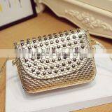 Manual Trendy Girls Long Strap pu Crossbody Bag With Shining Decoration thumbnail-3