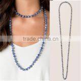 Semi-precious Luxe Collection Stone Beads Knotted Long Double Wrap Necklace thumbnail-5