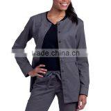 Wholesale OEM Hotsale Fashion Women's Olivia Round Neck Solid Scrub Jacket / Hospital Uniform thumbnail-2