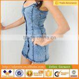 Hot Sale Summer Adjustable Strap Denim Dress Slim Body Fit Dresses For Girls thumbnail-2