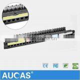 High Quality Tool-Less 24 Port Cat5e Aucas Patch Panel With Rack Cable Management Attached thumbnail-5