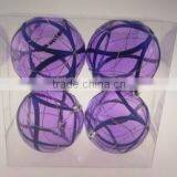 10cm Plastic Purple Transparent Christmas Painted Ball thumbnail-1