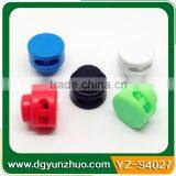 Plastic round cord lock with various styles, plastic cord lock for shoe