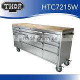 72 inch stainless steel 15 drawers work bench tool cabinet
